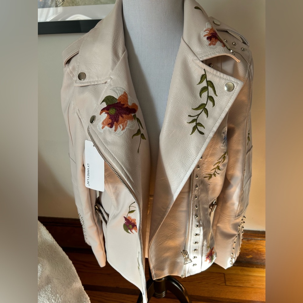 Brand New with tags LY Varey Lin faux leather jacket. Large gorgeous detail.